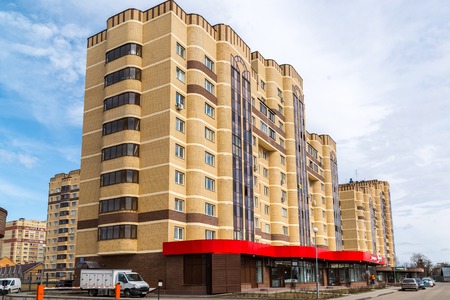 Andreevka, Russia - April 11.2016. The residential complex Uyutniyのeditorial素材