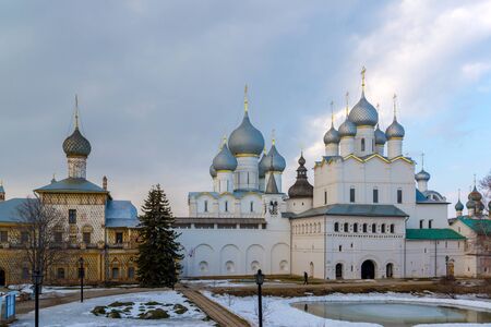 Rostov Veliky, Russia-March 30.2016.  panorama ofof the Rostov Kremlin, Golden Ring touristのeditorial素材