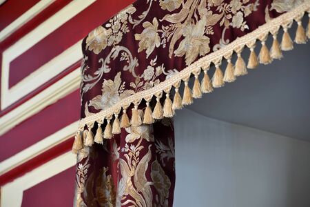 Detail of a luxury interior of curtainsの写真素材