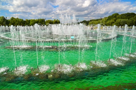 Musical Fountain in Tsaritsyno park in a Moscow, Russiaの写真素材