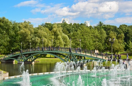 Moscow, Russia - June 08. 2016. Musical Fountain in a Tsaritsyno parkのeditorial素材