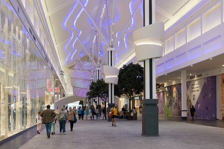 Moscow, Russia - August 30, 2016. The interior of the shopping complex Zelenoparkのeditorial素材