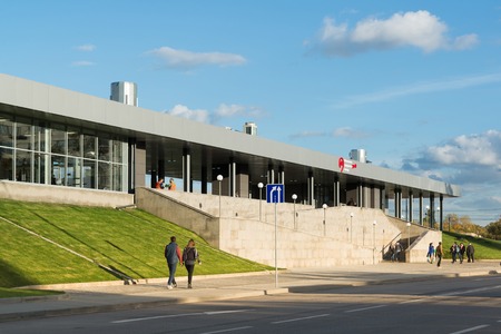 Moscow, Russia-October 01.2016. Station Area of Gagarin of Moscow central ringのeditorial素材