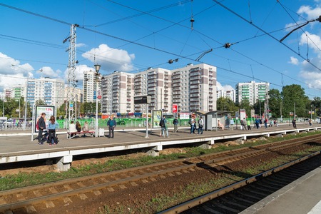 Khimki, Russia-September 03. 2016 Railway station Kryukovo in a Zelenogradのeditorial素材