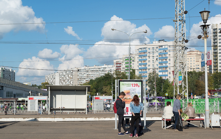 Khimki, Russia-September 03. 2016 Railway station Kryukovo in a Zelenogradのeditorial素材