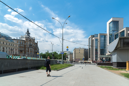 Moscow, Russia - June 02.2016. The general view of Turgenev Square in the summerのeditorial素材