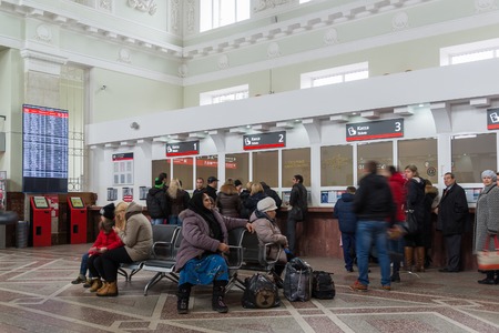 Volgograd, Russia -November 04.2016. The interior of the railway stationのeditorial素材