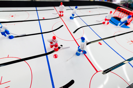 Table hockey game close up shotの写真素材