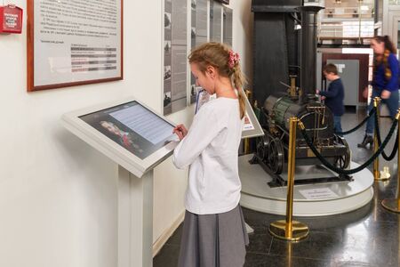 Moscow, Russia - March 11.2017. Girl Museum of the Moscow Railwayのeditorial素材