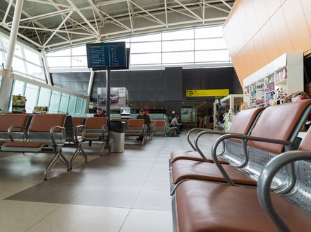 Moscow, Russia - March 29.2017. Departure hall of airport in Kazan, Republic of Tatarstan