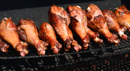 Appetizing shish kebab from a turkey meatの写真素材