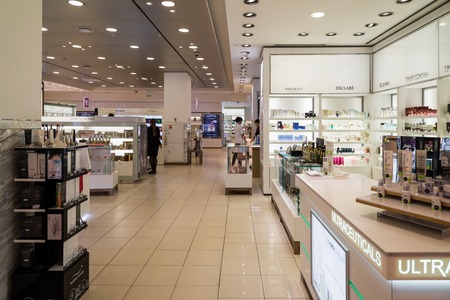 Moscow, Russia - July 25.2017. Sale of perfumes and cosmetics in shop Zumのeditorial素材