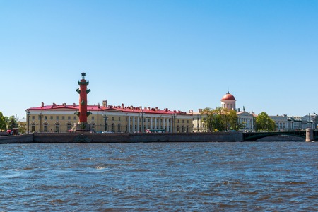 St. Petersburg, Russia - June 04.2017. view of arrow of Vasilyevsky Island from Neva riverのeditorial素材