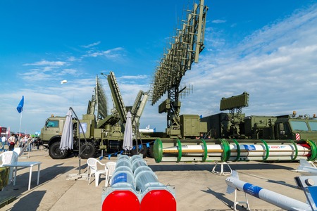 Moscow, Russia - July 24. 2017. Self-propelled radar systems at the International Aviation and Space salon MAKS-2015のeditorial素材