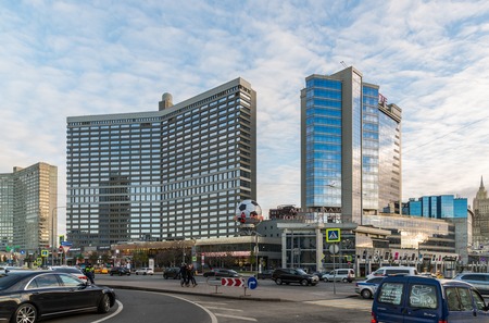 Moscow, Russia -November 2. 2017. Shopping center Lotte Plaza o Novy Arbat.のeditorial素材