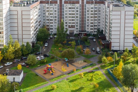 Moscow, Russia - October 10. 2017. 16 microdistrict of city of Zelenogradのeditorial素材