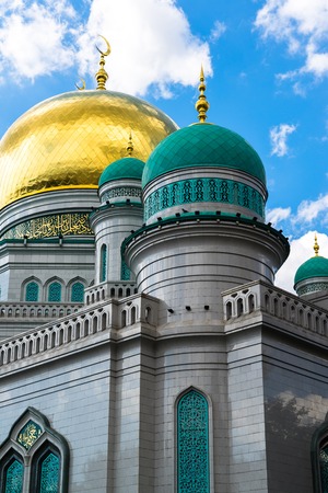 Domes of Cathedral Mosque in Moscow Russiaの写真素材