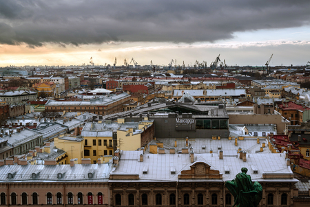 St. Petersburg, Russia - November 11. 2013. View of city from St. Isaacs Cathedralのeditorial素材