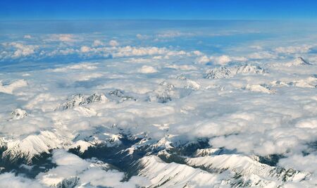 The view of the Caucasus Mountains is higher than the clouds in Armenia.