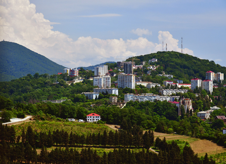 Panorama of the city of Sochi in Russia.の写真素材