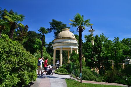 Sochi, Russia - June 5. 2018 A Greek arbor in the arboretumのeditorial素材