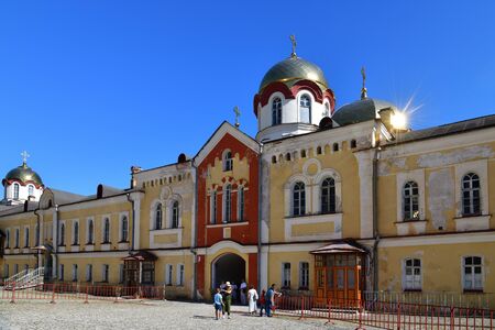 New Athos, Abkhazia - June 3. 2018. courtyard in a Novy Afonsky for men Monastery