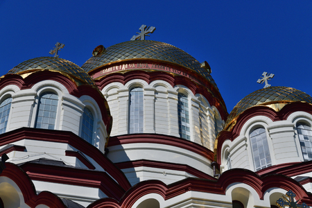 Panteleimon Cathedral in a Novy Afonsky for men Monastery in Abkhaziaの写真素材