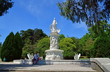 Sochi, Russia - June 5. 2018. Fairy tale - fountain in the arboretumのeditorial素材