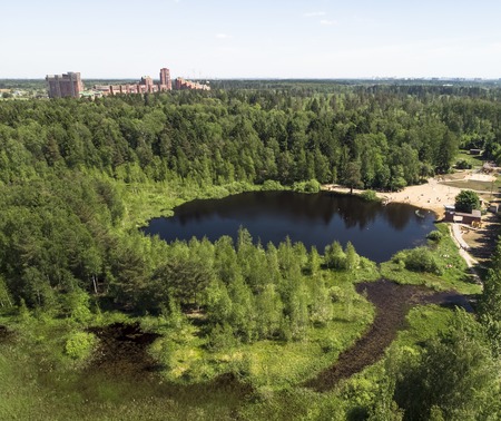 Black Lake in a Zelenograd in Moscow, Russiaの写真素材