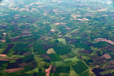 Farmland from great height in the Krasnodar Territory of Russiaの写真素材