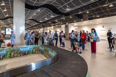 Simferopol, Crimea -June 26. 2019 Zone Baggage claim at the airportのeditorial素材