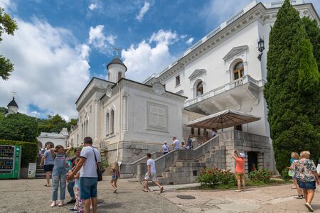 Livadia, Crimea - July 10. 2019. Church of the Exaltation of Holy Cross in the Livadia Palace
