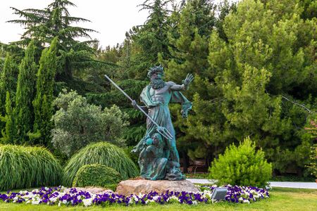 Partenit, Crimea - July 8. 2019. Sculpture of Poseidon on the embankmentのeditorial素材