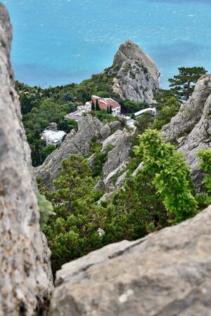 Beautiful mountain landscape with a cliff Divo in Crimea