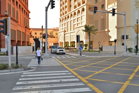 Doha, Qatar - Nov 23. 2019. Medina Centrale is Town Centre of The Pearl-Qatar,のeditorial素材
