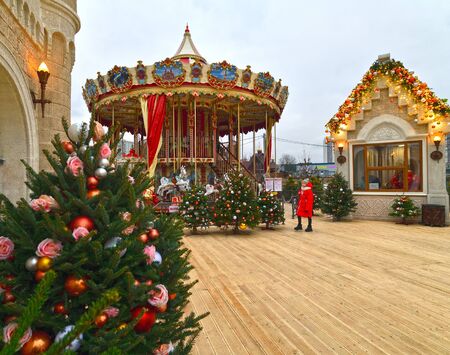 Moscow, Russia - Dec 13.2019. Journey to Christmas is Moscow Seasons - winter festival in Zelenogradのeditorial素材