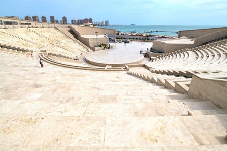 Doha, Qatar - Nov 20. 2019. Modern Katara Amphitheatre in Katara Villageのeditorial素材