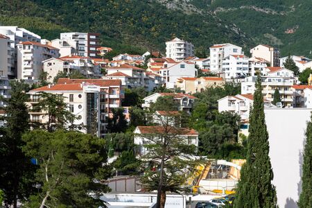 Becici, Montenegro - June 8. 2019. The resort village of Becici in community of Budvaのeditorial素材