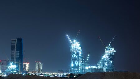 Lusail - a planned city under construction in municipality of Umm Salaly, Qatarの写真素材