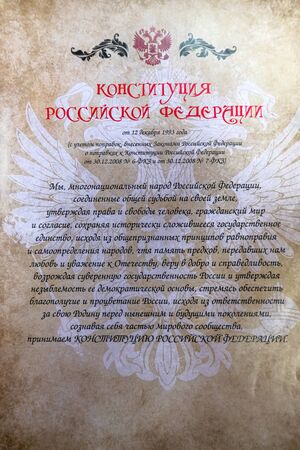 Moscow, Russia - Feb 21.2020 Constitution of a Russian Federationのeditorial素材