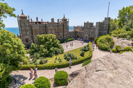 Alupka, Crimea - July 10. 2019. Vorontsov Palace - the former residence of Count Vorontsov, now a...