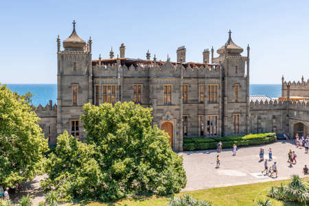 Alupka, Crimea - July 10. 2019. Vorontsov Palace - the former residence of Count Vorontsov, now a museumのeditorial素材