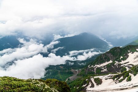 General view of ski resort of Rosa Khutor in Sochi, Russiaの写真素材