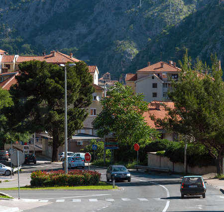 Becici, Montenegro - June 10. 2019. The Adriatic highway - the main street in the cityのeditorial素材