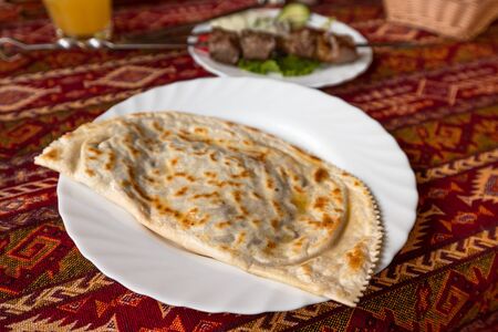 Antyk - thin fried meat pie is national Tatar dishの写真素材