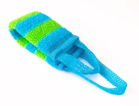 The Rigid bath sponge made of polypropylene with handlesの写真素材