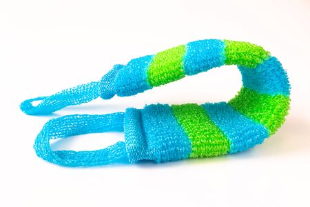 The Rigid bath sponge made of polypropylene with handlesの写真素材