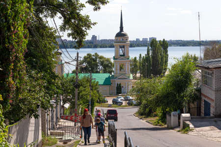 Voronezh, Russia - August 23. 2018. View on Assumption Admiralty Church from street Decembristsのeditorial素材