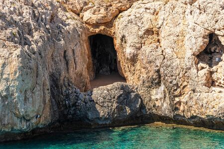 icons in cave in the Lagoon, Cyprusの写真素材