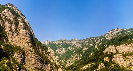 Rocky mountains in canyon of the Moraca river in Montenegroの写真素材